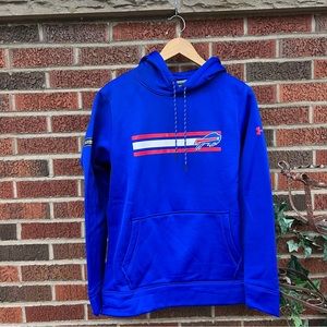 NFL Combine Authentic Blue Red and White Buffalo Bills Loose Fit Hoodie